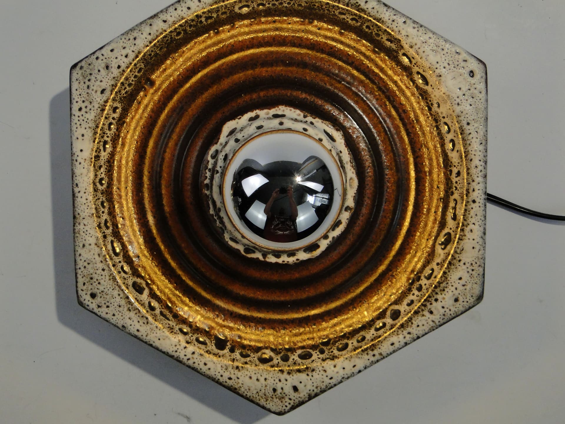 Wall sconce PAN Keramik, yellow ceramics, Germany, 1970s. - 1823