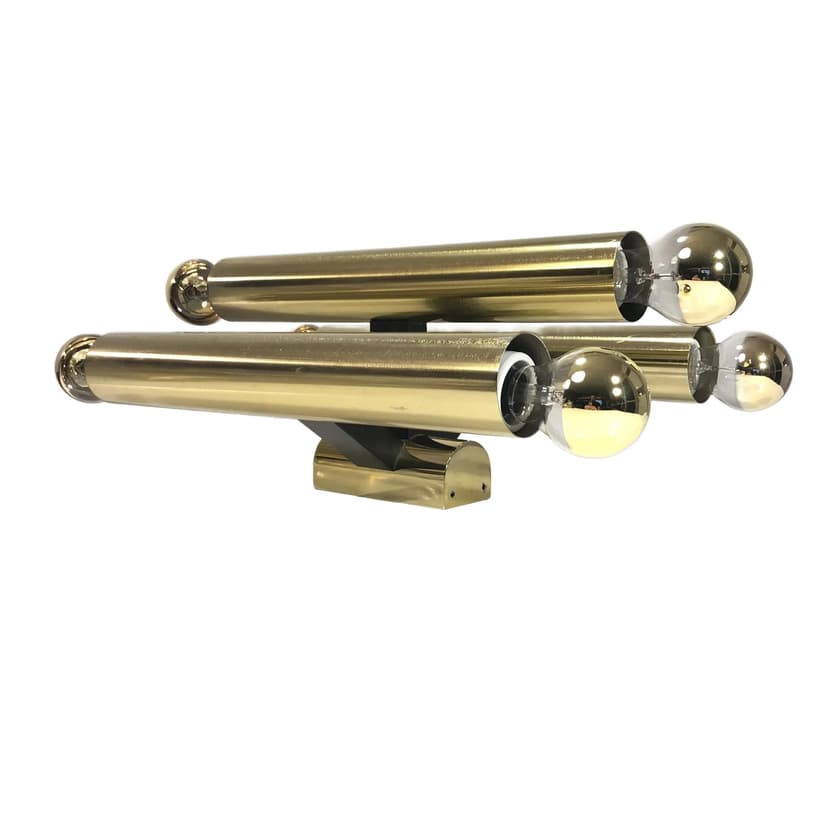 Kinkiet, złoto, stal, VEB Leuchtenbau Leipzig, Niemcy, lata 70.