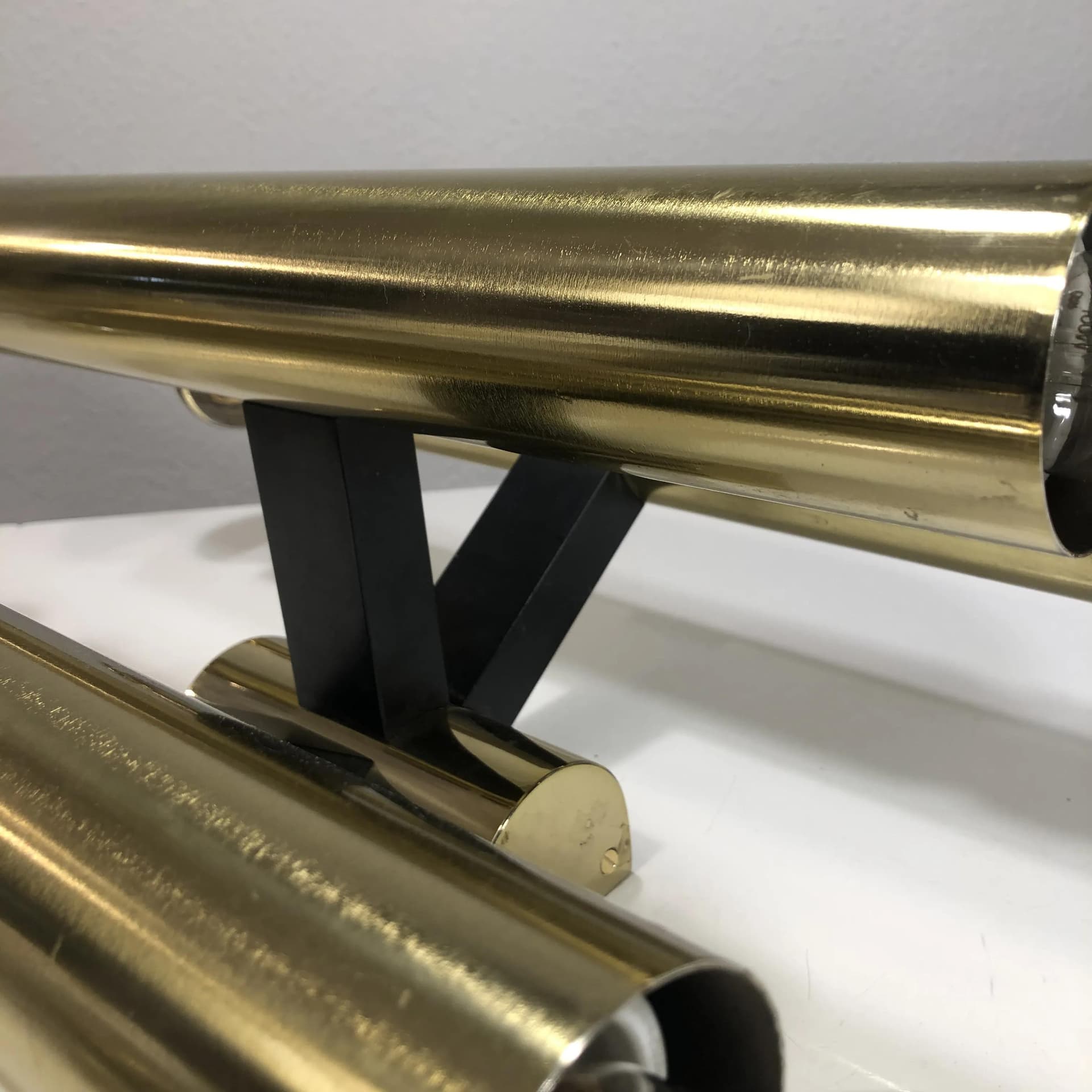 Kinkiet, złoto, stal, VEB Leuchtenbau Leipzig, Niemcy, lata 70. - 18000