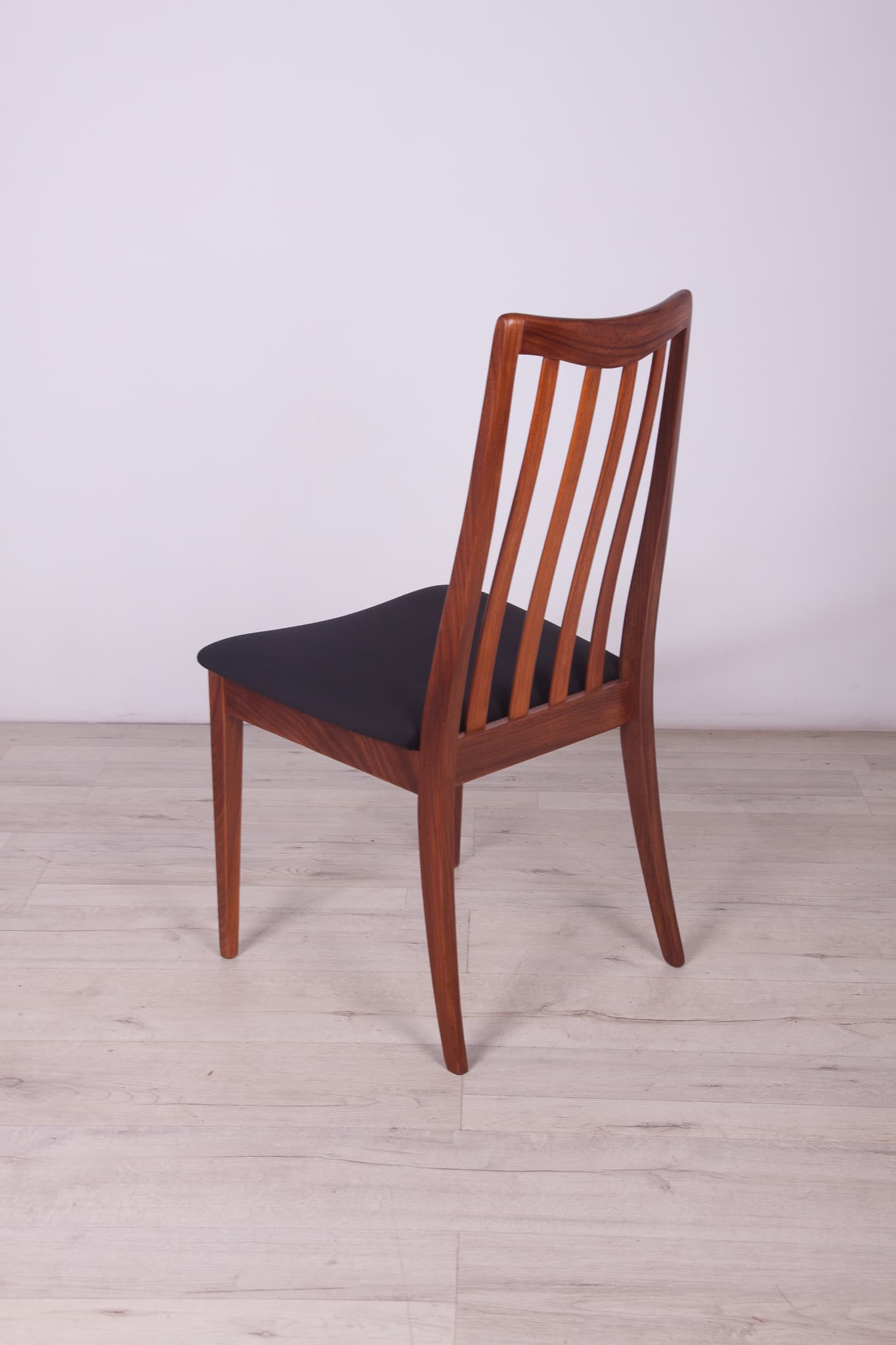 Set of four chairs, black velvet, teak, by L. Dandy, G-Plan, United Kingdom, 1960s. - 246775