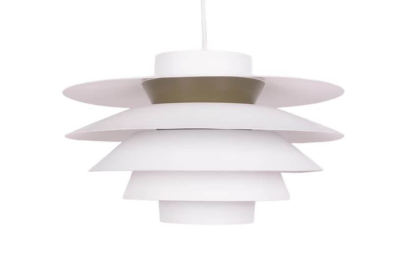 Pendant lamp Verona, white aluminum, by S. Middelboe, Fog & Mørup, Denmark, 1970s.