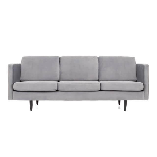 Sofa Alta, srebrny velvet, drewno, Polska, lata 90. - WYMIARY