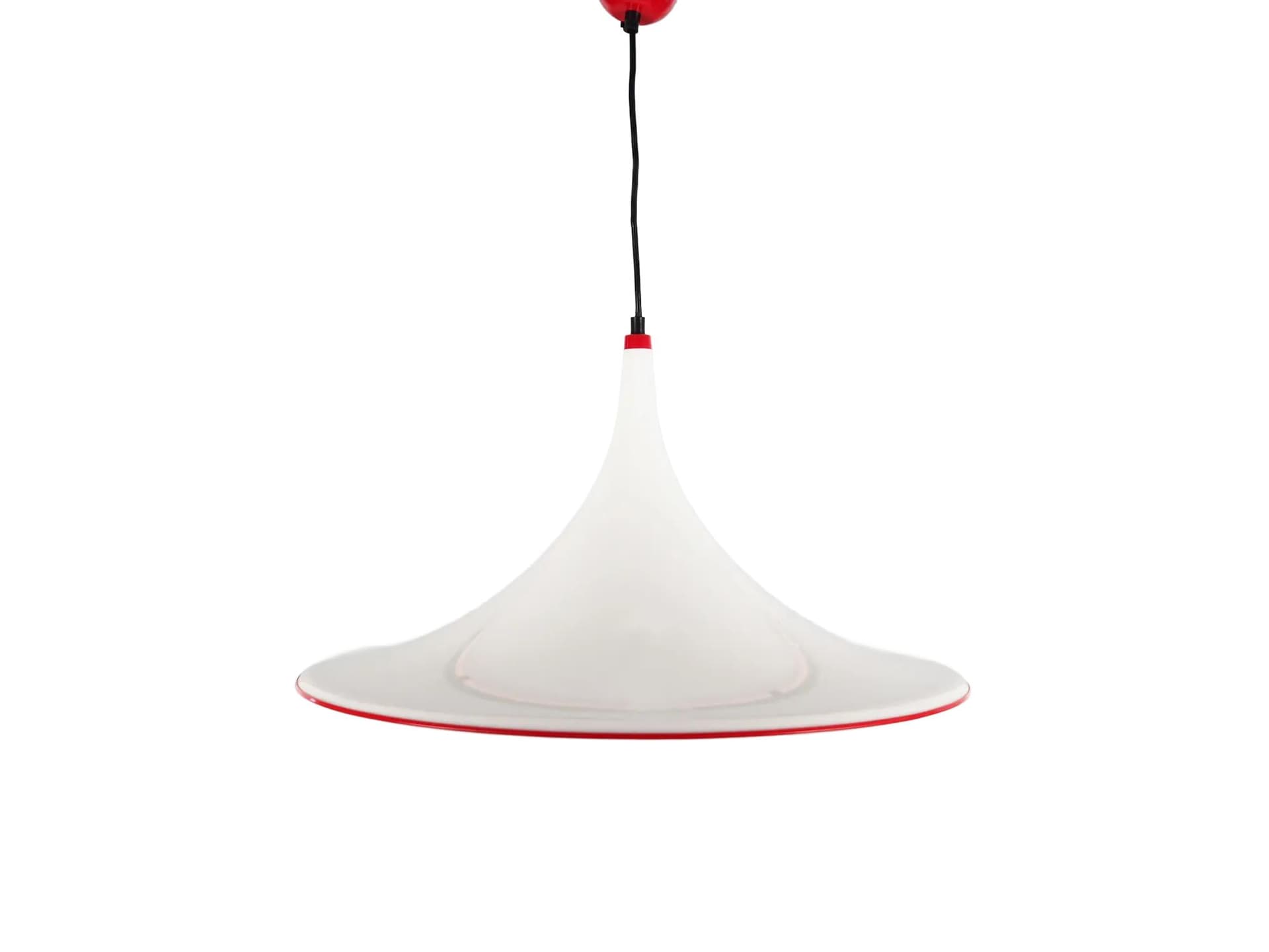 Lampa wisząca Space Age, plastik biały, Włochy, lata 70.