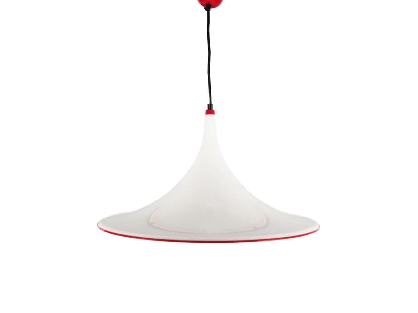 Lampa wisząca Space Age, plastik biały, Włochy, lata 70.