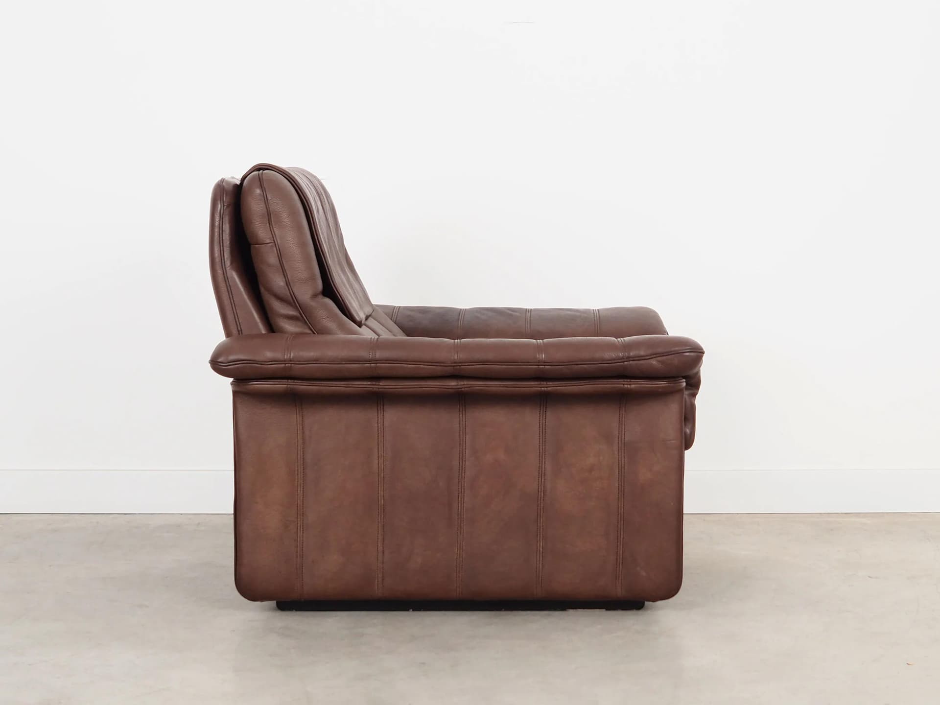 Armchair, brown leather, de Sede, Switzerland, 1970s - 18327