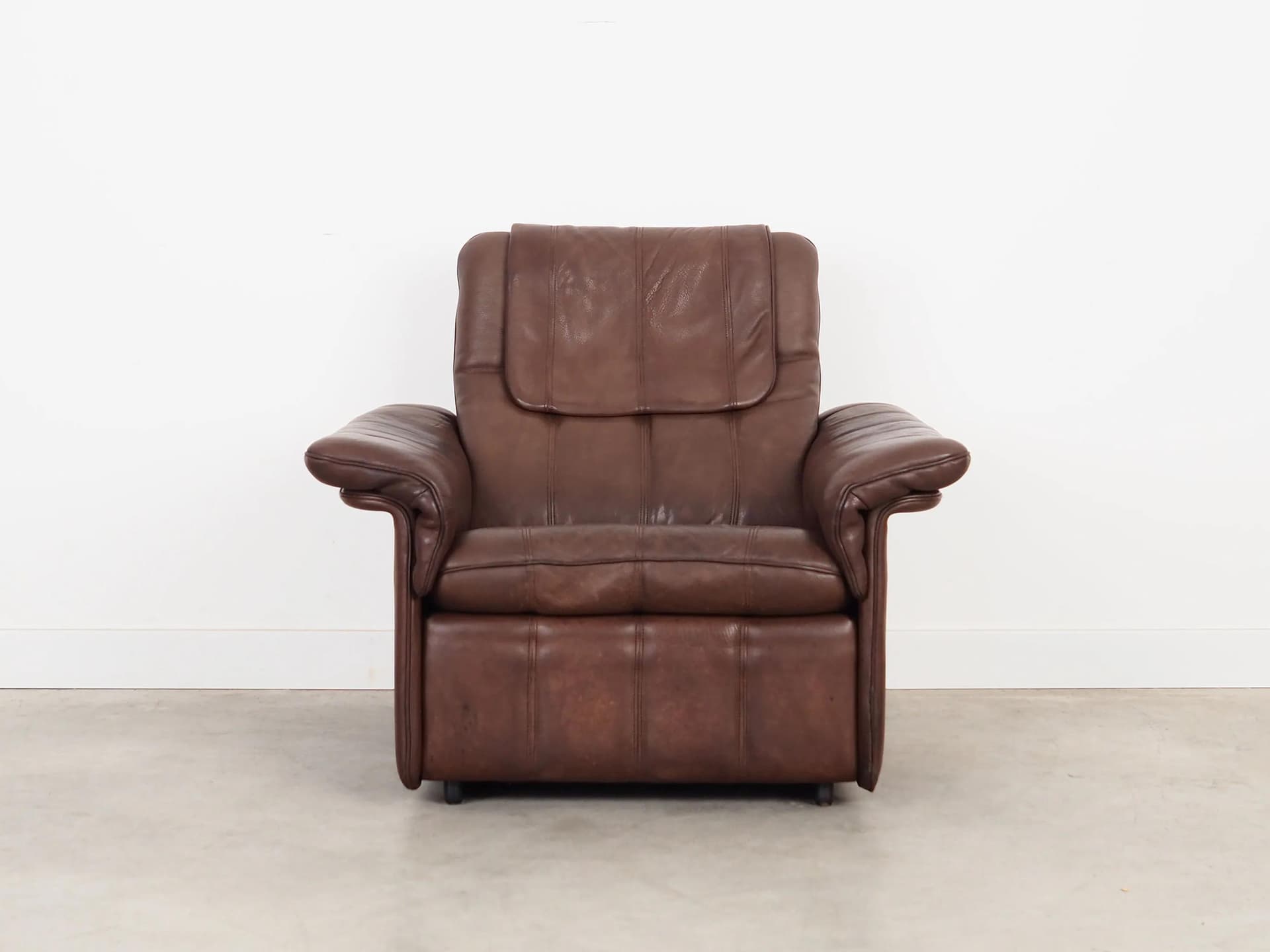 Armchair, brown leather, de Sede, Switzerland, 1970s - 18324