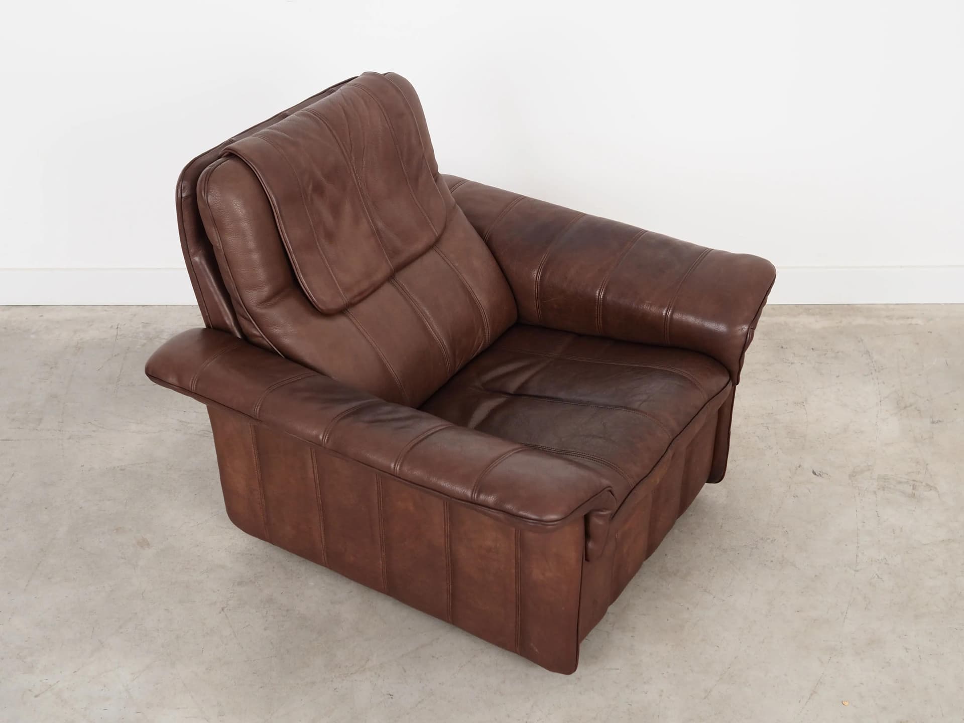 Armchair, brown leather, de Sede, Switzerland, 1970s - 18330