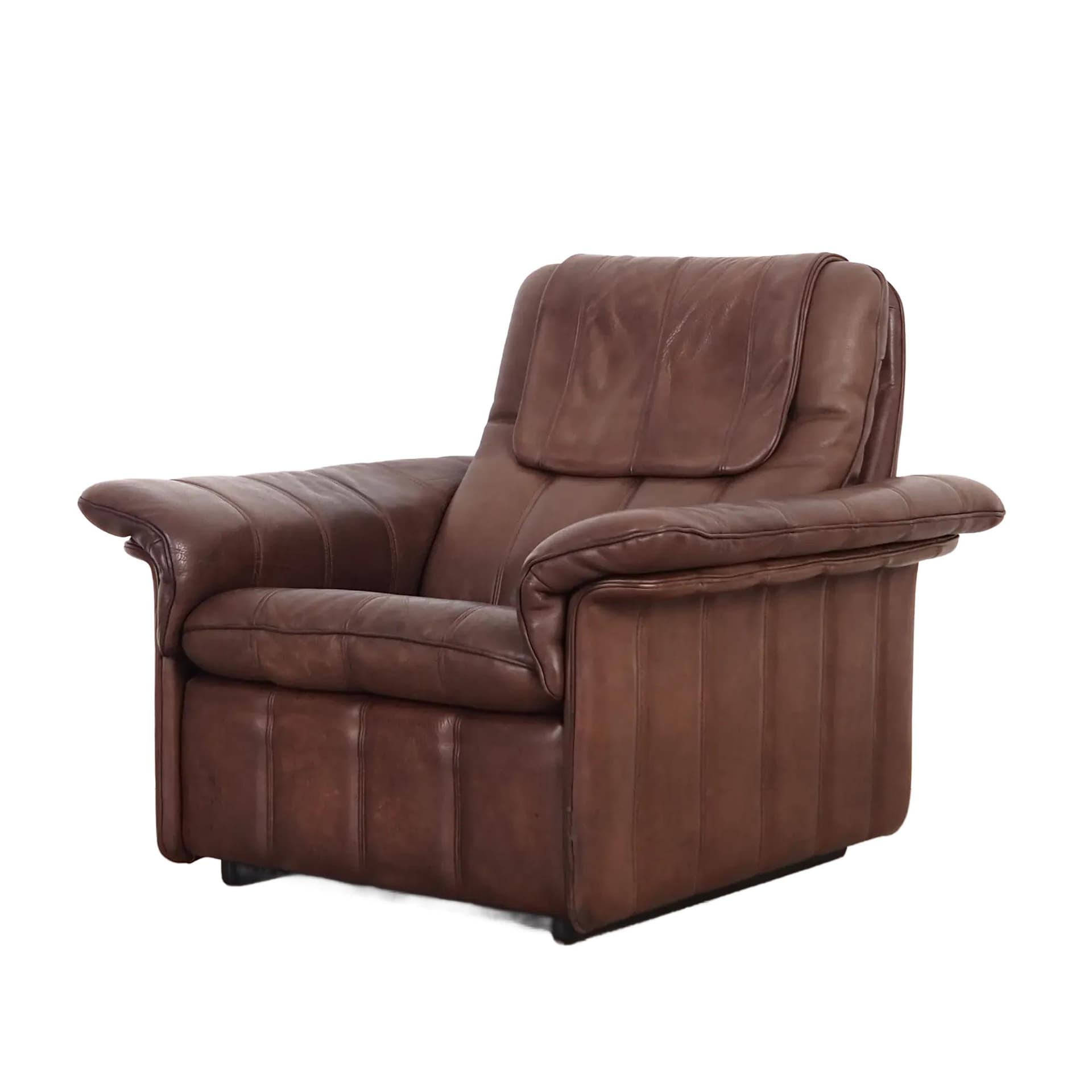 Armchair, brown leather, de Sede, Switzerland, 1970s