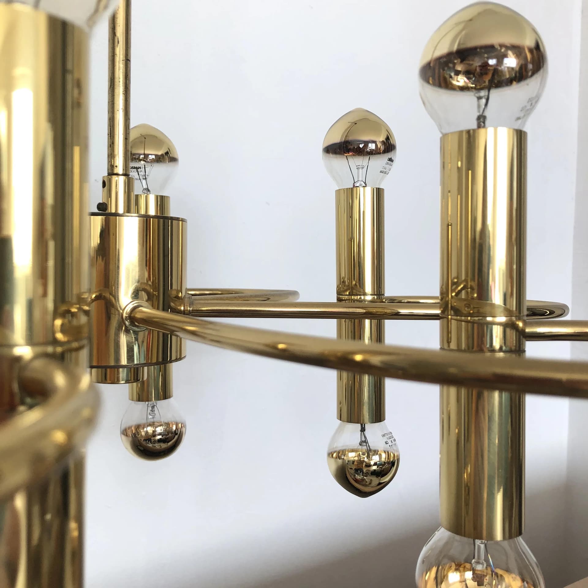 Chandelier, golden brass, Cosack Leuchten, Germany, 1970s - 18201