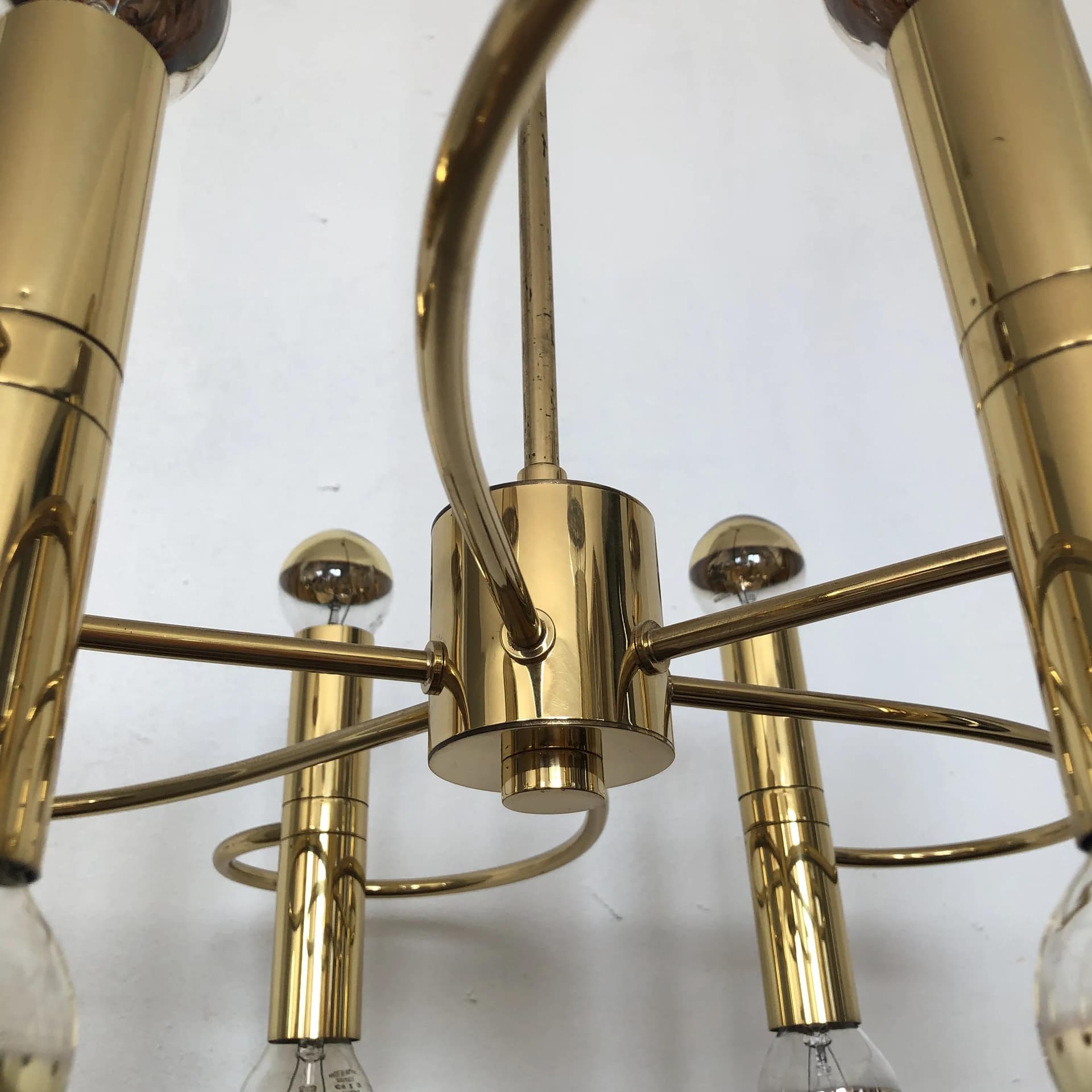 Chandelier, golden brass, Cosack Leuchten, Germany, 1970s - 18204