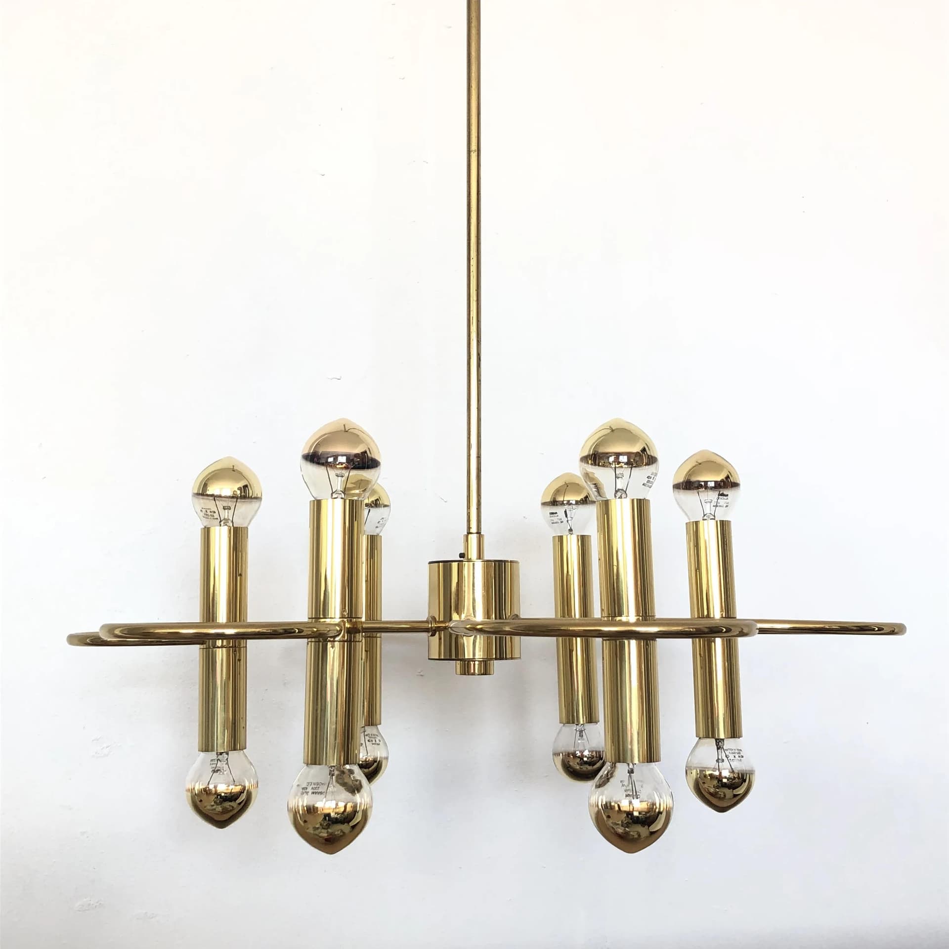Chandelier, golden brass, Cosack Leuchten, Germany, 1970s - 18203