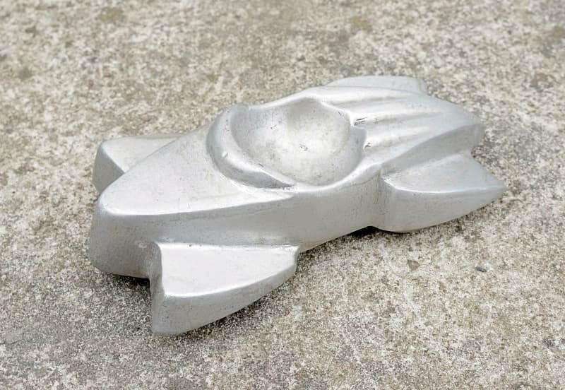 Popielnica Streamline Roadster, srebro, aluminium, Francja, lata 30. - 18552