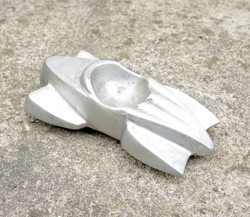 Popielnica Streamline Roadster, srebro, aluminium, Francja, lata 30. - 18551