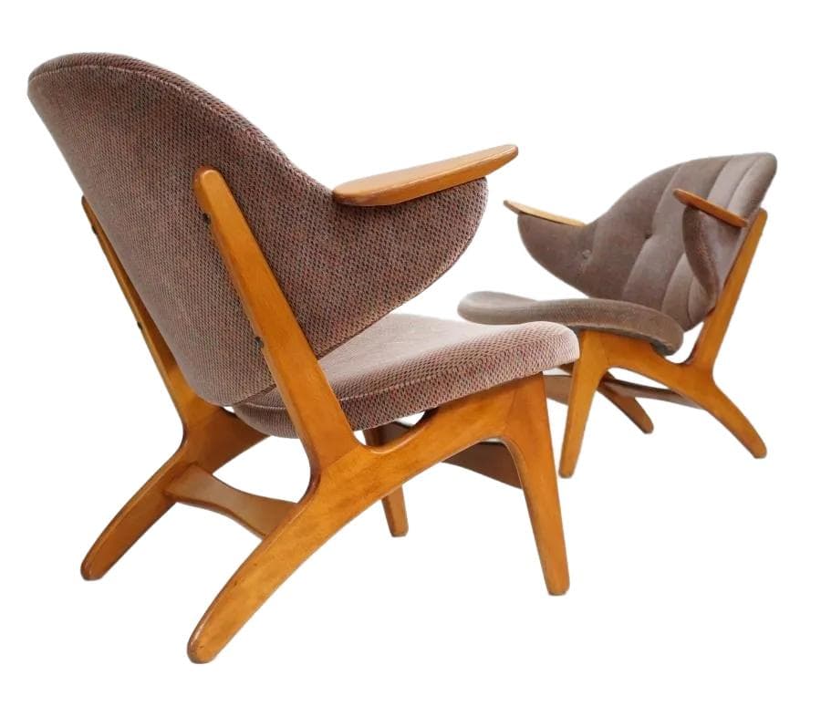 Fotel model 33, teak brązowy, proj. C. E. Matthes, Dania, lata 50. - 18543