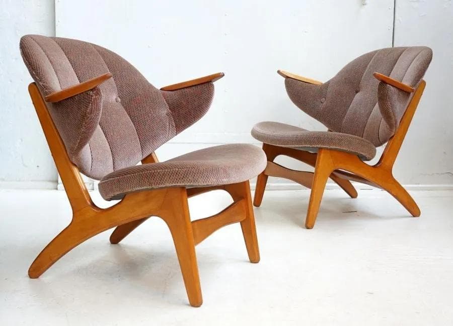 Fotel model 33, teak brązowy, proj. C. E. Matthes, Dania, lata 50. - 18545