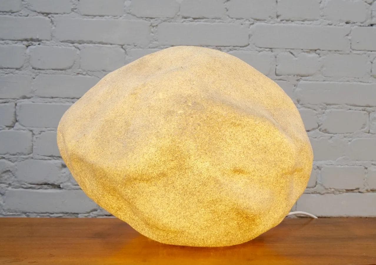 Floor Lamp Stone, beige, fiberglass, by A. Cazenave, Italy, 1970s. - 18537