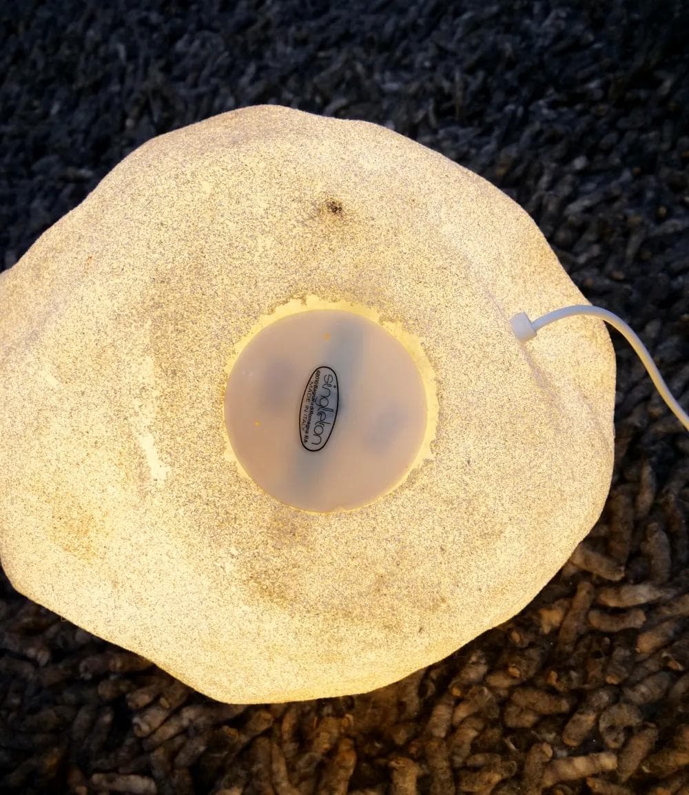 Floor Lamp Stone, beige, fiberglass, by A. Cazenave, Italy, 1970s. - 18535