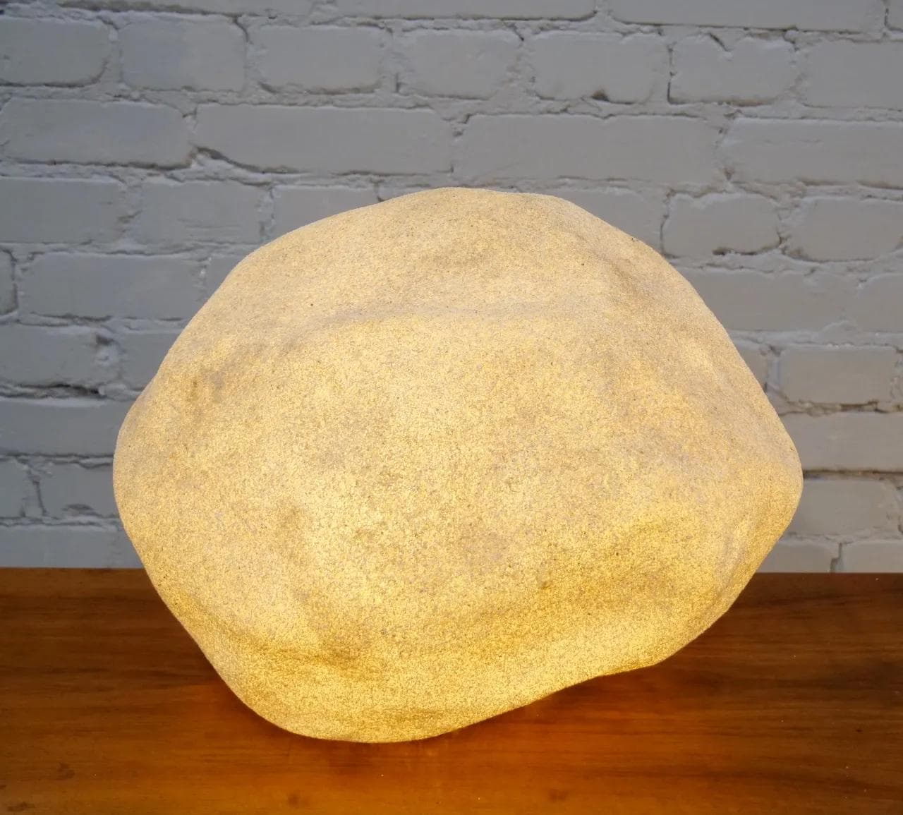 Floor Lamp Stone, beige, fiberglass, by A. Cazenave, Italy, 1970s. - 18540