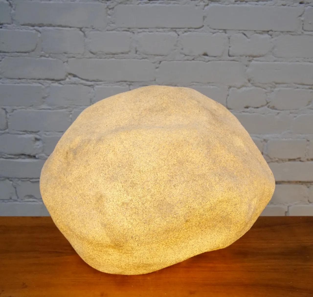 Floor Lamp Stone, beige, fiberglass, by A. Cazenave, Italy, 1970s. - 18538