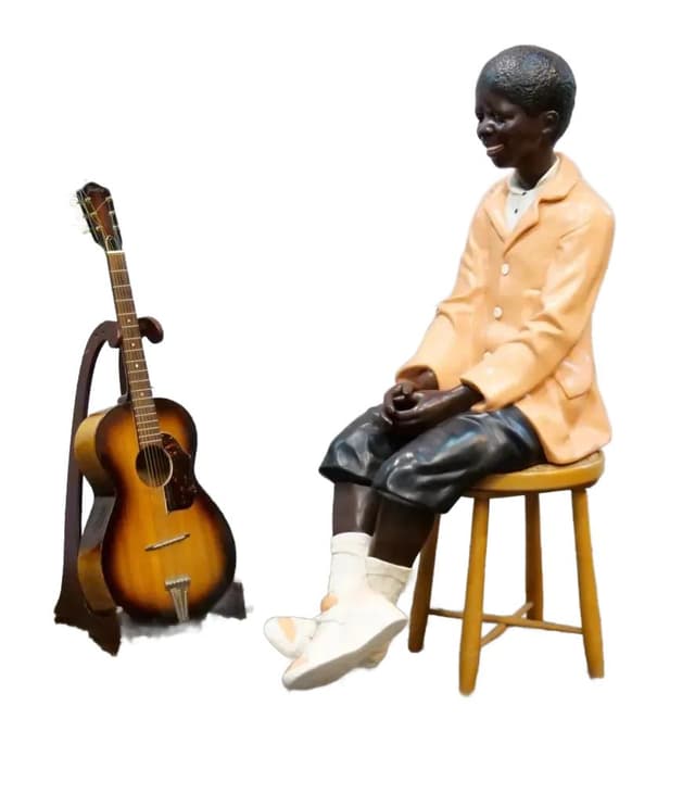 Life-Size Boy Sculpture, black orange polychrome, Apparence Paris, France, 1980s. - DIMENSION