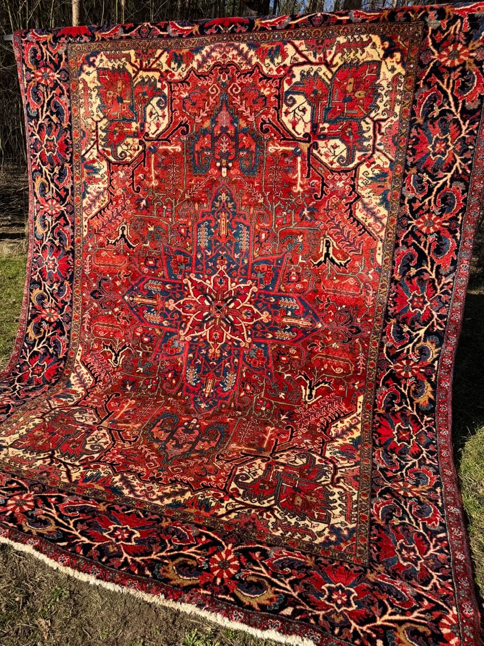 Dywan Heriz 350x270 cm, czerwony, wełna, Iran, lata 80. - 250344