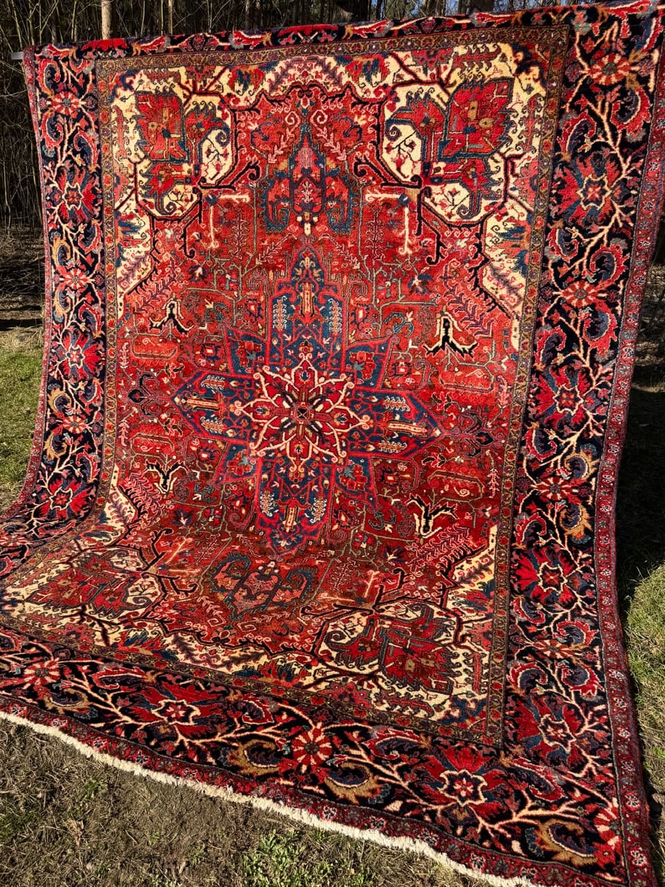 Dywan Heriz 350x270 cm, czerwony, wełna, Iran, lata 80. - 250339