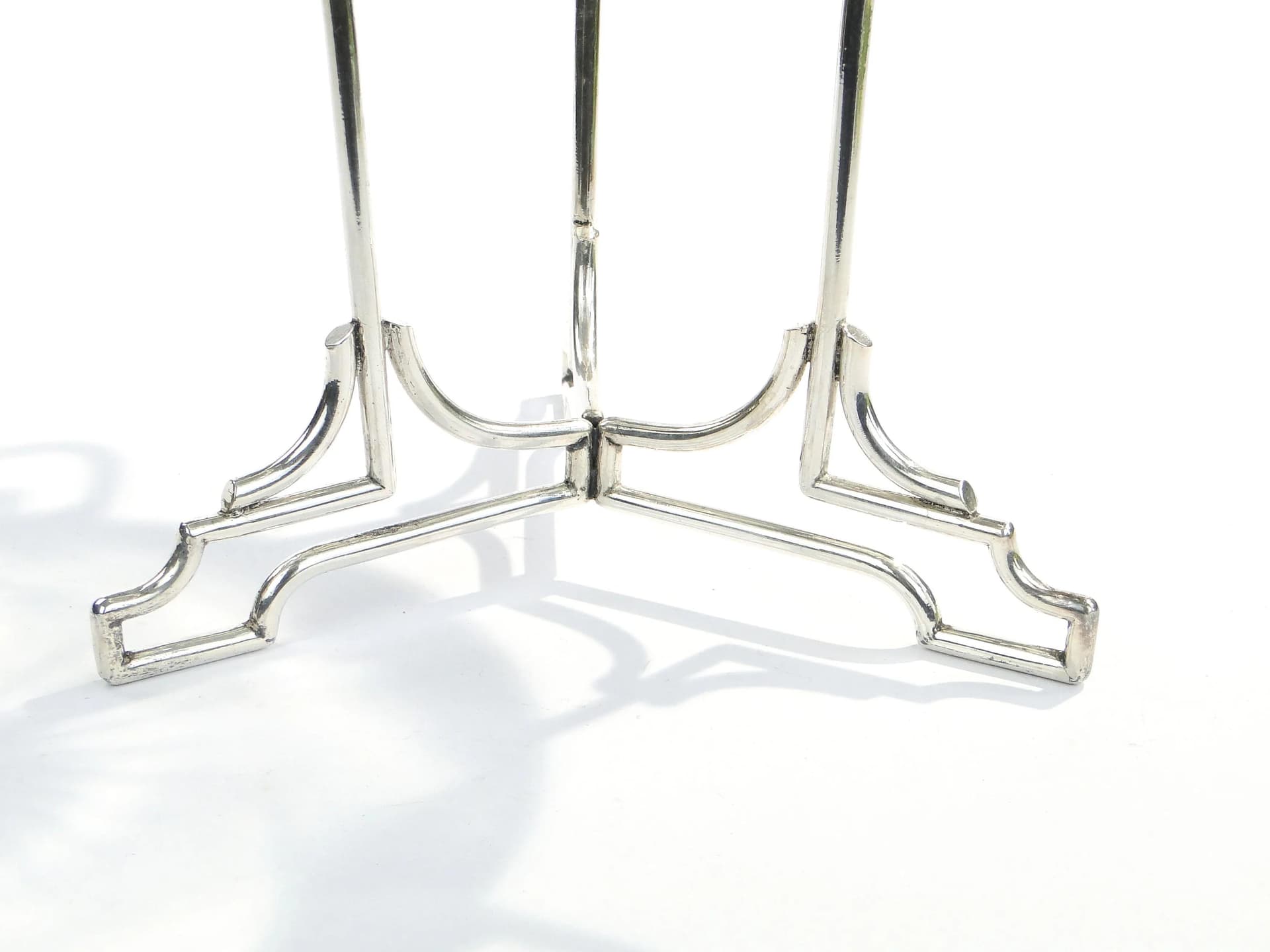 Centerpiece Art Deco, transparent crystal white gradient, silver-plated brass, Slovakia, 1920s. - 18434