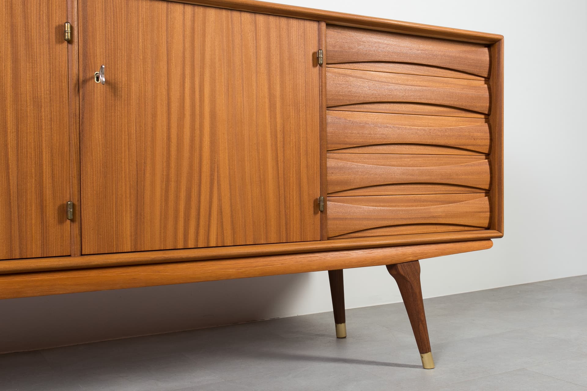 Komoda, teak brązowy, proj. S. Andersen, Norwegia, lata 60. - 1890