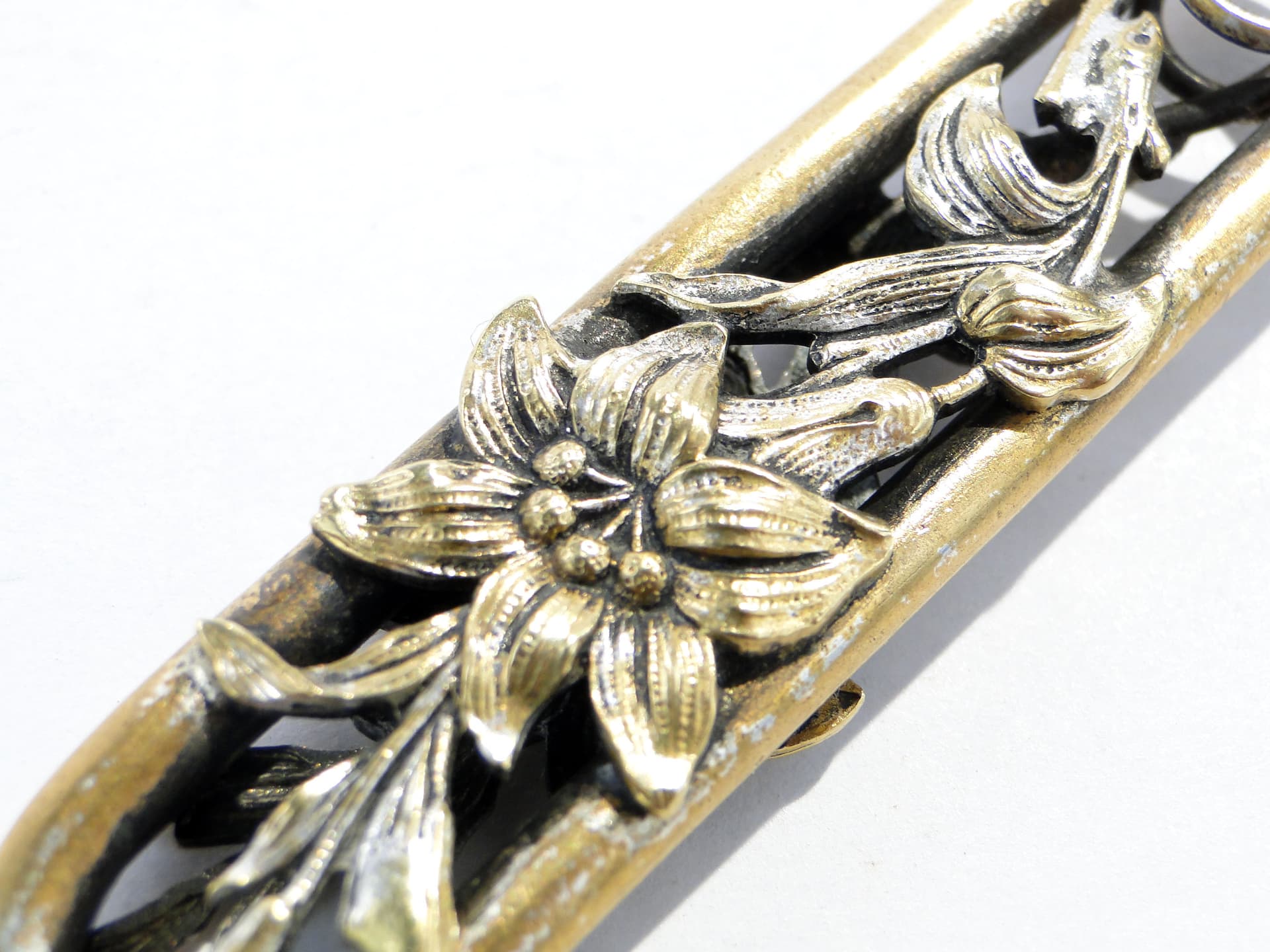 Nóż do listów Art Nouveau, złoty, mosiądz, Niemcy, lata 20. - 1895