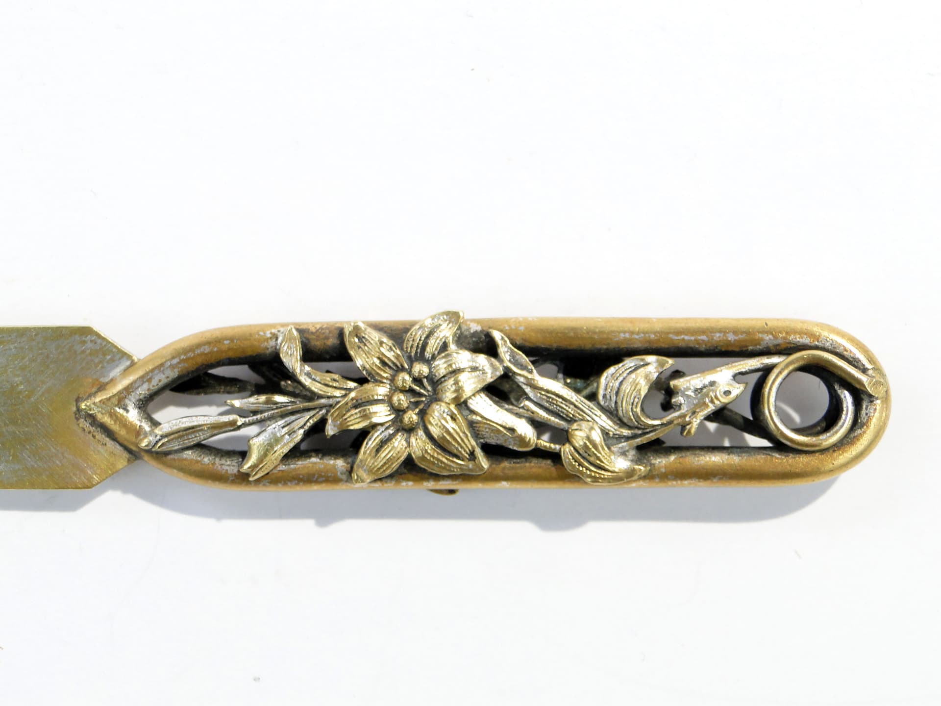 Nóż do listów Art Nouveau, złoty, mosiądz, Niemcy, lata 20. - 1893