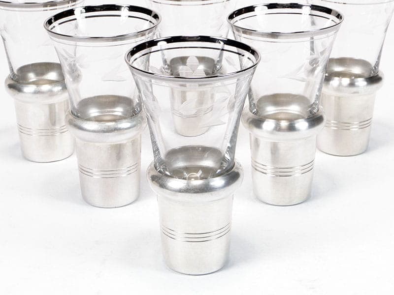 Set of liqueur glasses, transparent crystal, 1950s - 253330