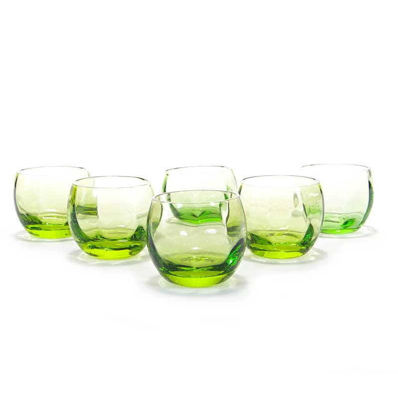 Komplet kieliszków, kryształ zielony, Niemcy, lata 60. - 253337