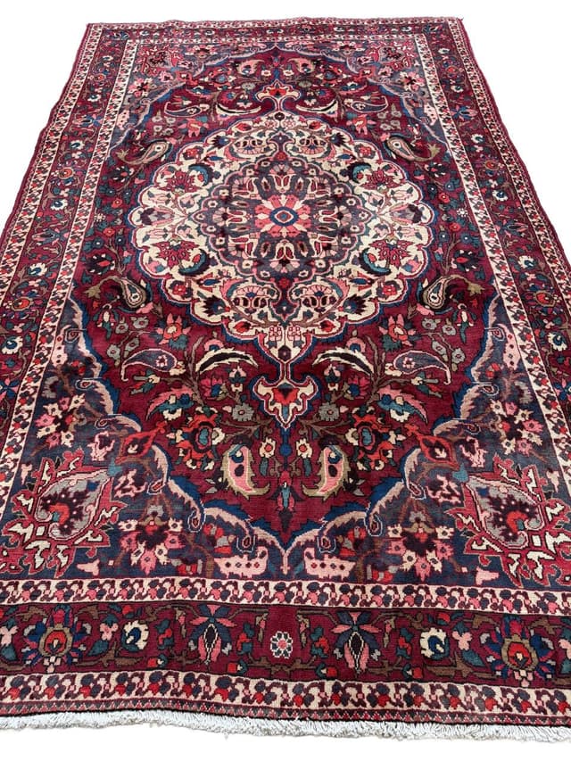 Persian Rug Bahtiari Hamadan, multicolor wool, Iran - DIMENSION