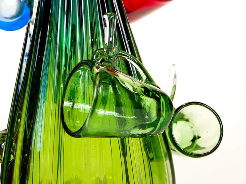 Zestaw likierowy Kaktus, szkło wielobarwne, proj. T. Gott, Blenko, USA, lata 90. - 253376