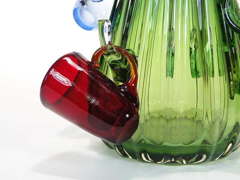 Zestaw likierowy Kaktus, szkło wielobarwne, proj. T. Gott, Blenko, USA, lata 90. - 253382