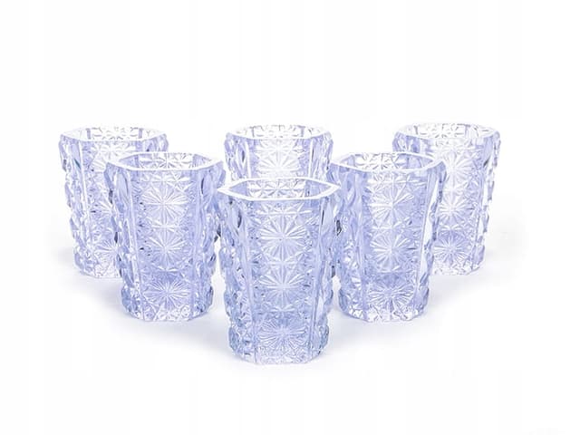 Set of shot glasses Art Deco, lavender, crystal, Czechoslovakia, 1940s. - DIMENSION