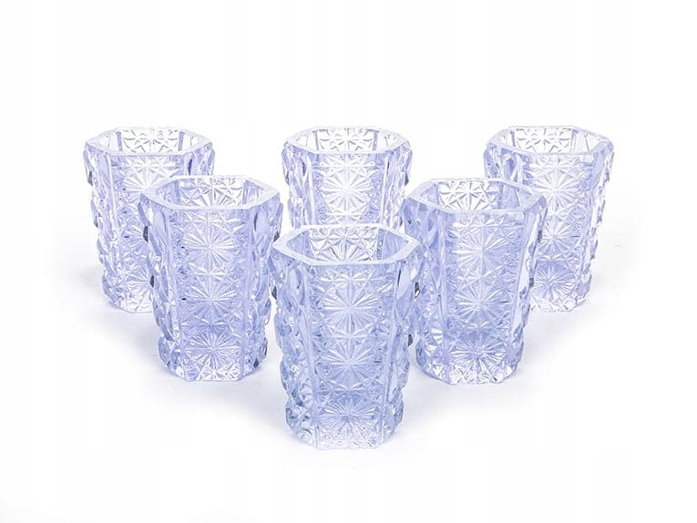 Set of shot glasses Art Deco, lavender, crystal, Czechoslovakia, 1940s. - 253415