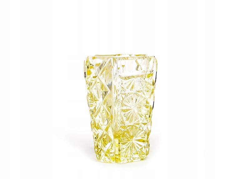 Set of Six Art Deco Shot Glasses, yellow crystal glass, Czechoslovakia, 1940s. - 253446