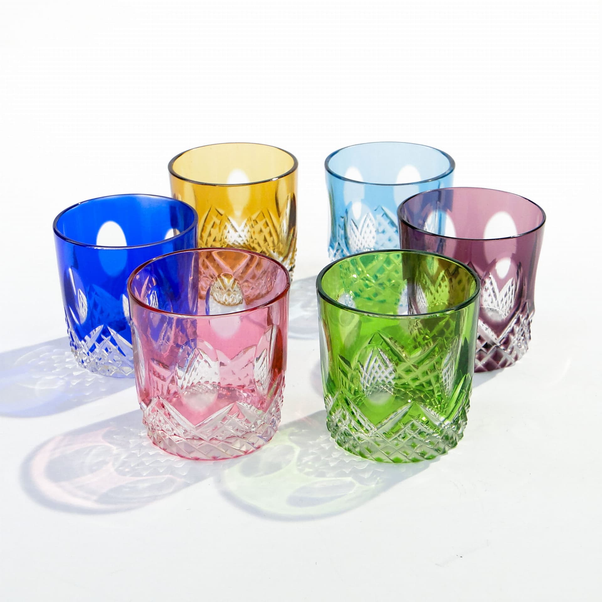 Komplet kieliszków, art déco, kryształ multikolor, Nachtmann, Niemcy, lata 20. - 253458