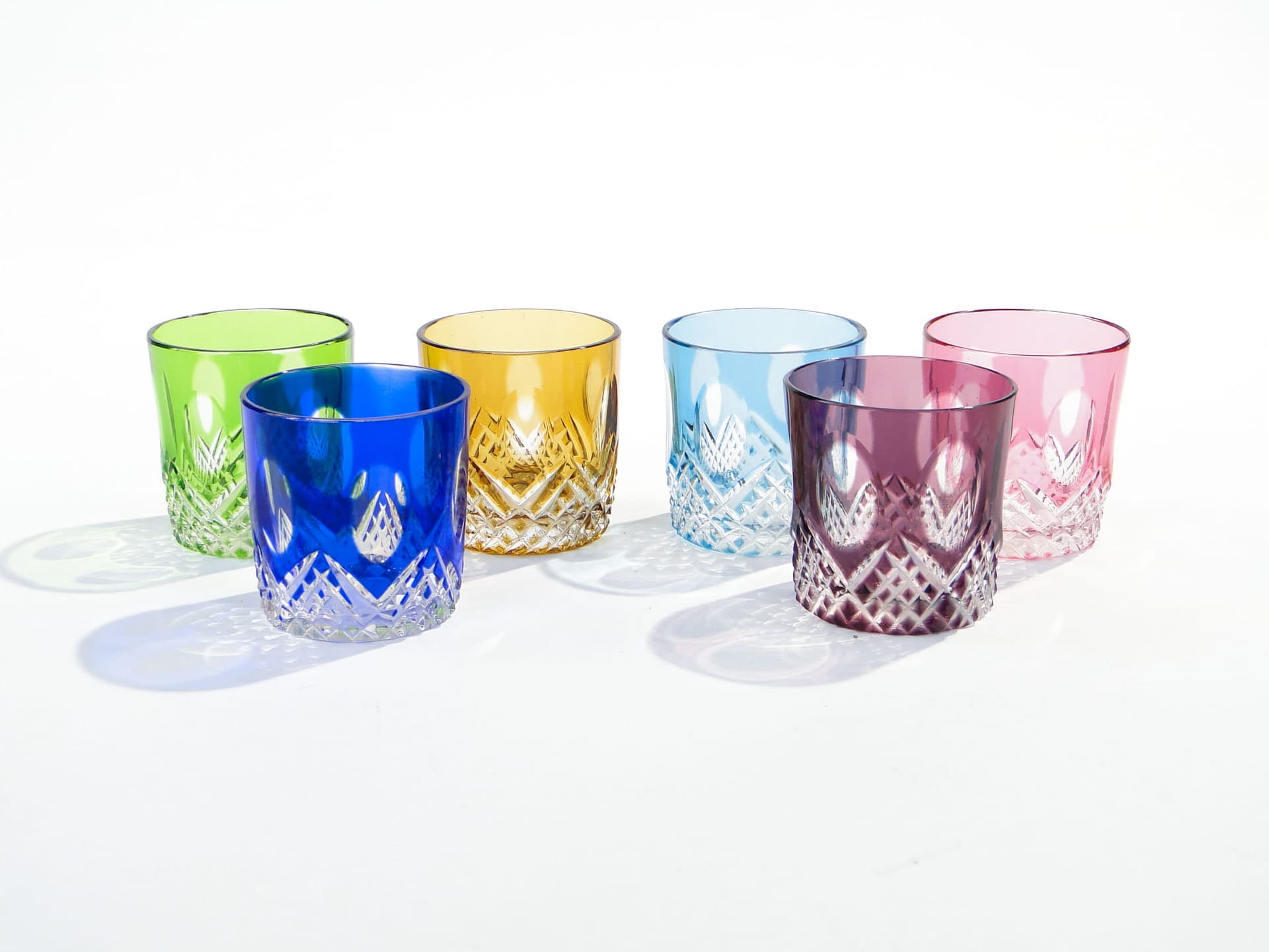 Komplet kieliszków, art déco, kryształ multikolor, Nachtmann, Niemcy, lata 20. - 253457