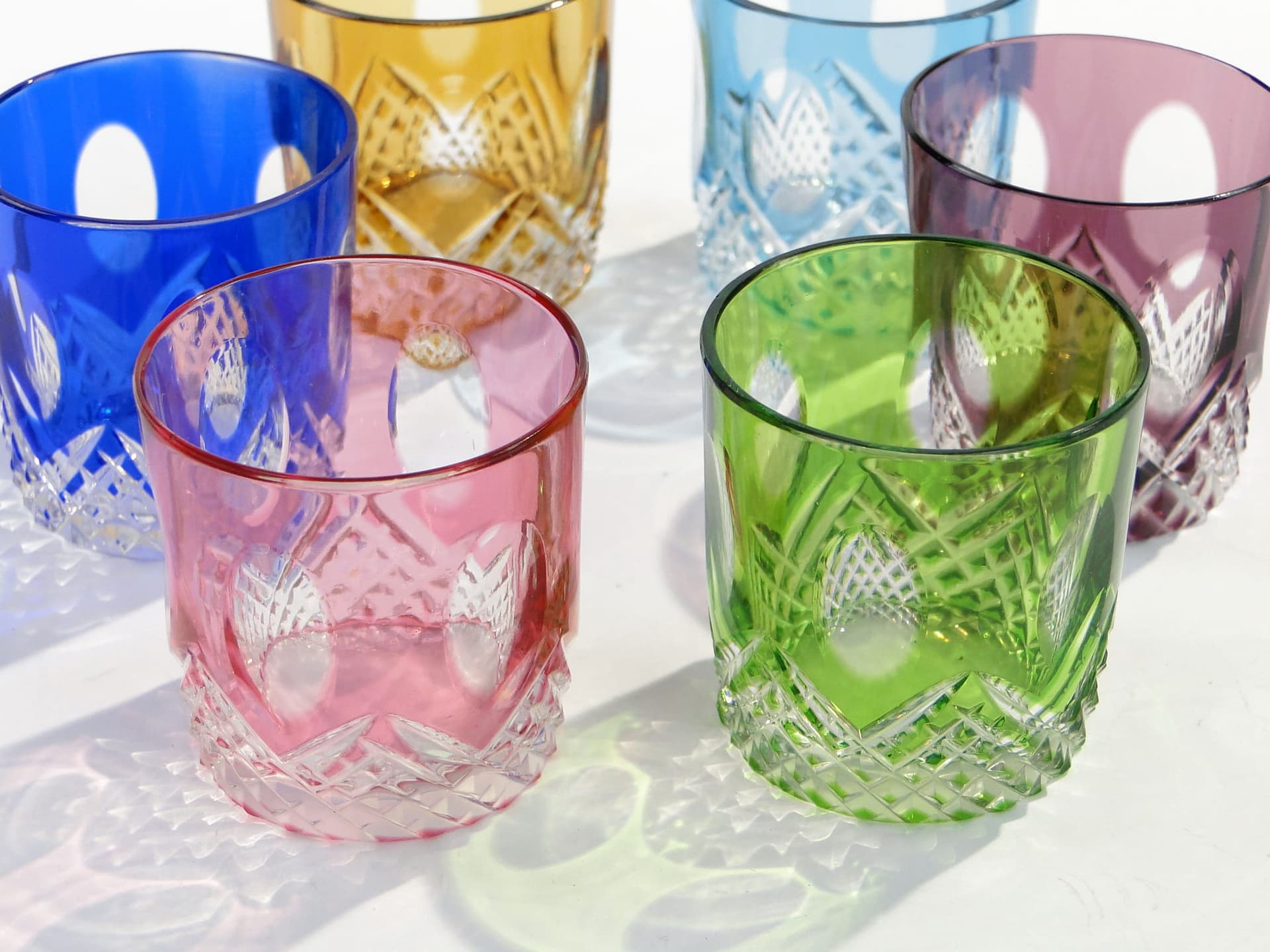 Komplet kieliszków, art déco, kryształ multikolor, Nachtmann, Niemcy, lata 20. - 253463