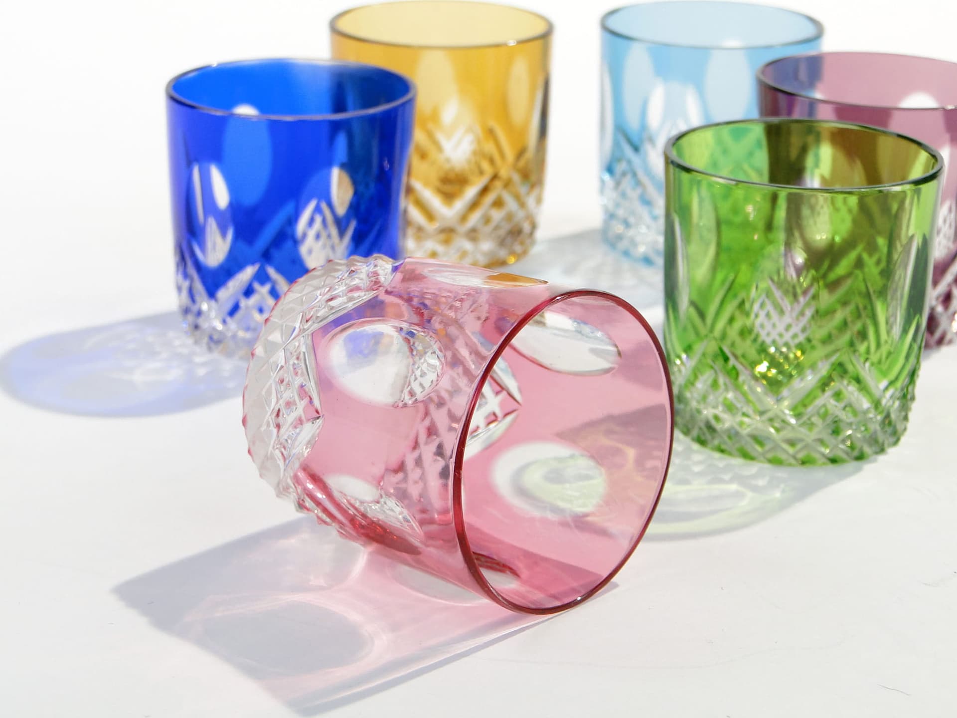 Komplet kieliszków, art déco, kryształ multikolor, Nachtmann, Niemcy, lata 20. - 253462