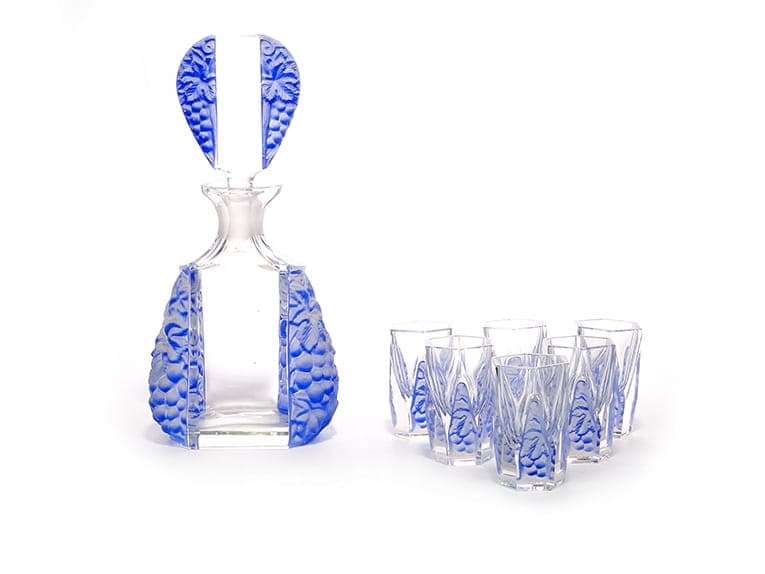 Liqueur set, multicolor crystal, Czech Republic, 1950s. - 253466