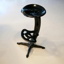 Bar stool Lotus, black metal, by Y. Sasamoto, Dulton, Japan, 1980s