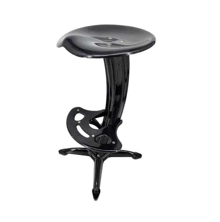 Bar stool Lotus, black metal, by Y. Sasamoto, Dulton, Japan, 1980s.