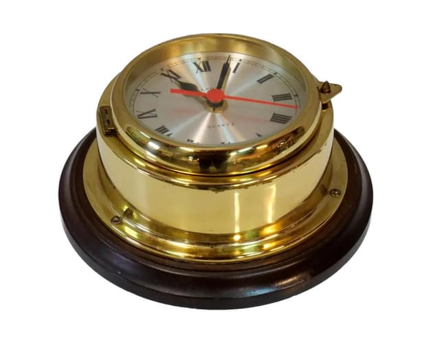 Brass Porthole Clock Benora, Germany, 1980s - DIMENSION
