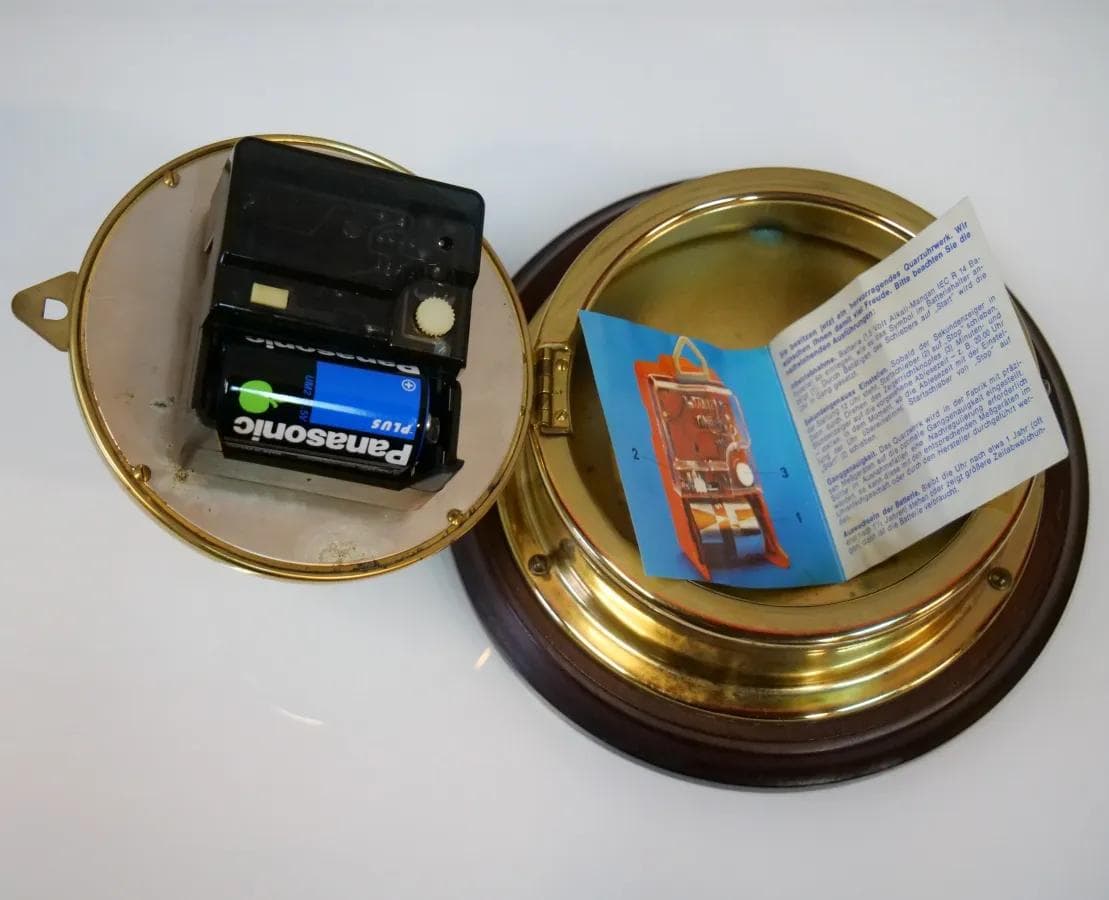 Brass Porthole Clock Benora, Germany, 1980s - 18464