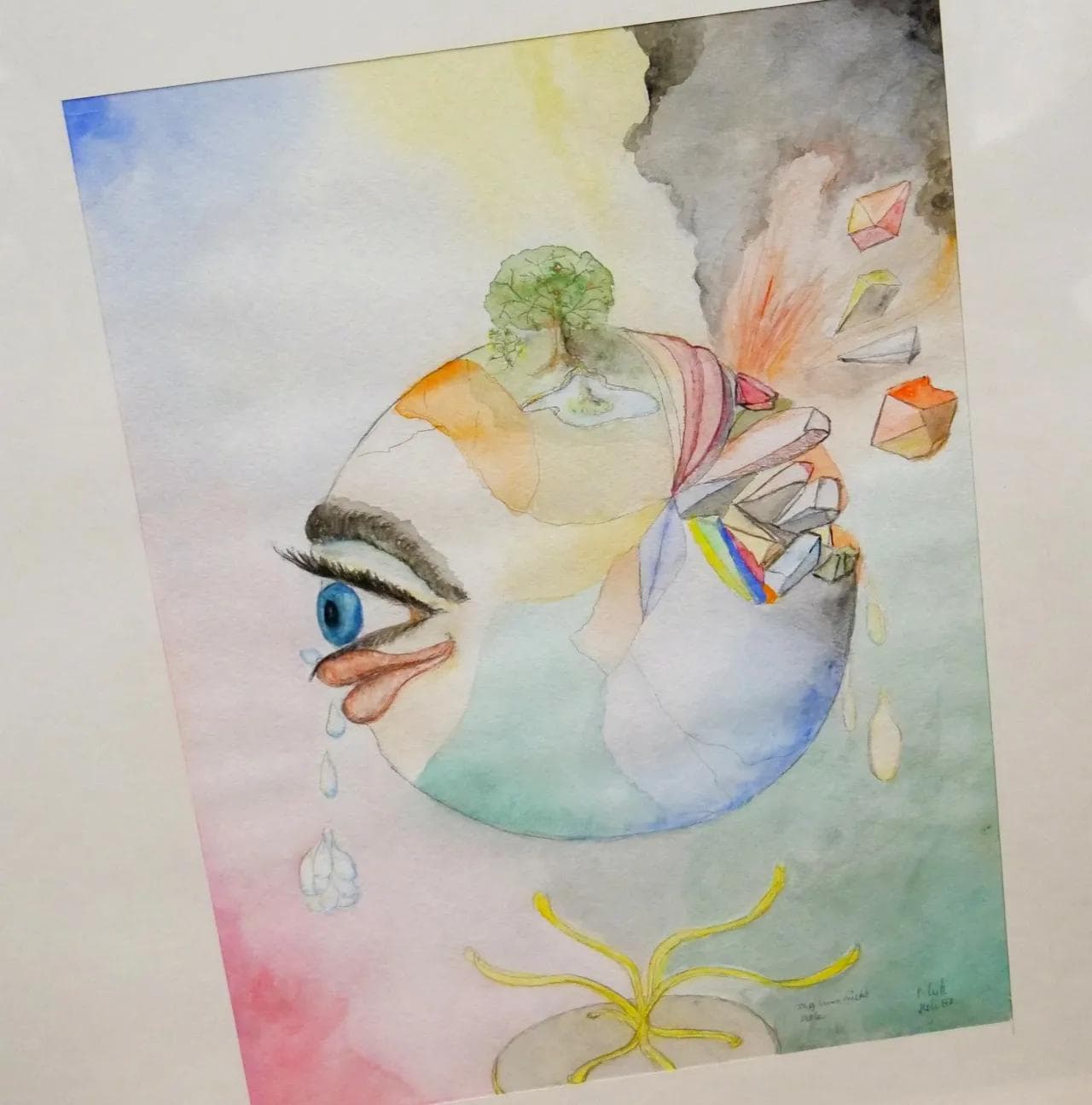 Akwarela abstrakcyjna, multicolor, papier, art. P. Zertz, Niemcy, lata 80. - 18762