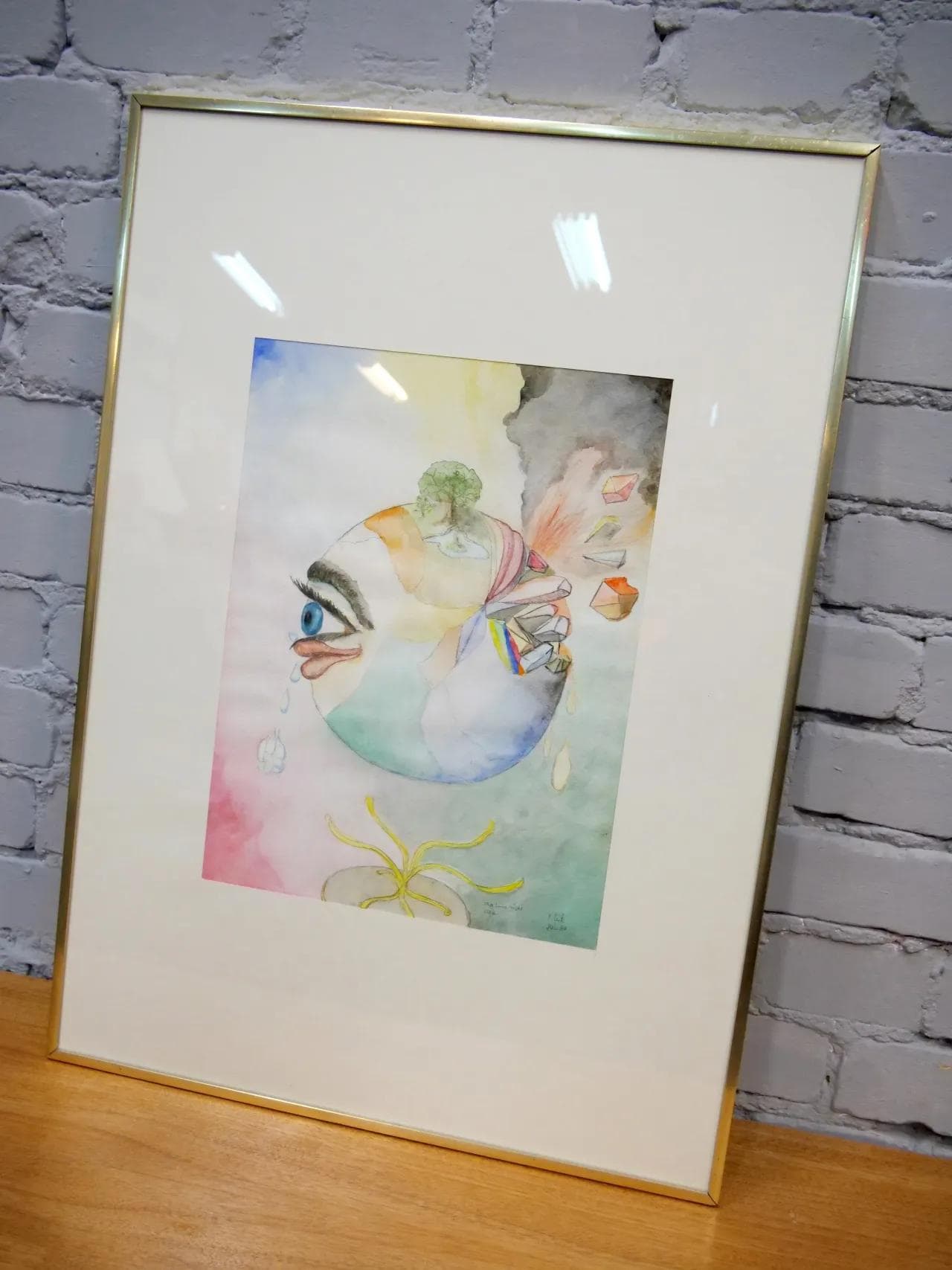 Akwarela abstrakcyjna, multicolor, papier, art. P. Zertz, Niemcy, lata 80. - 18763