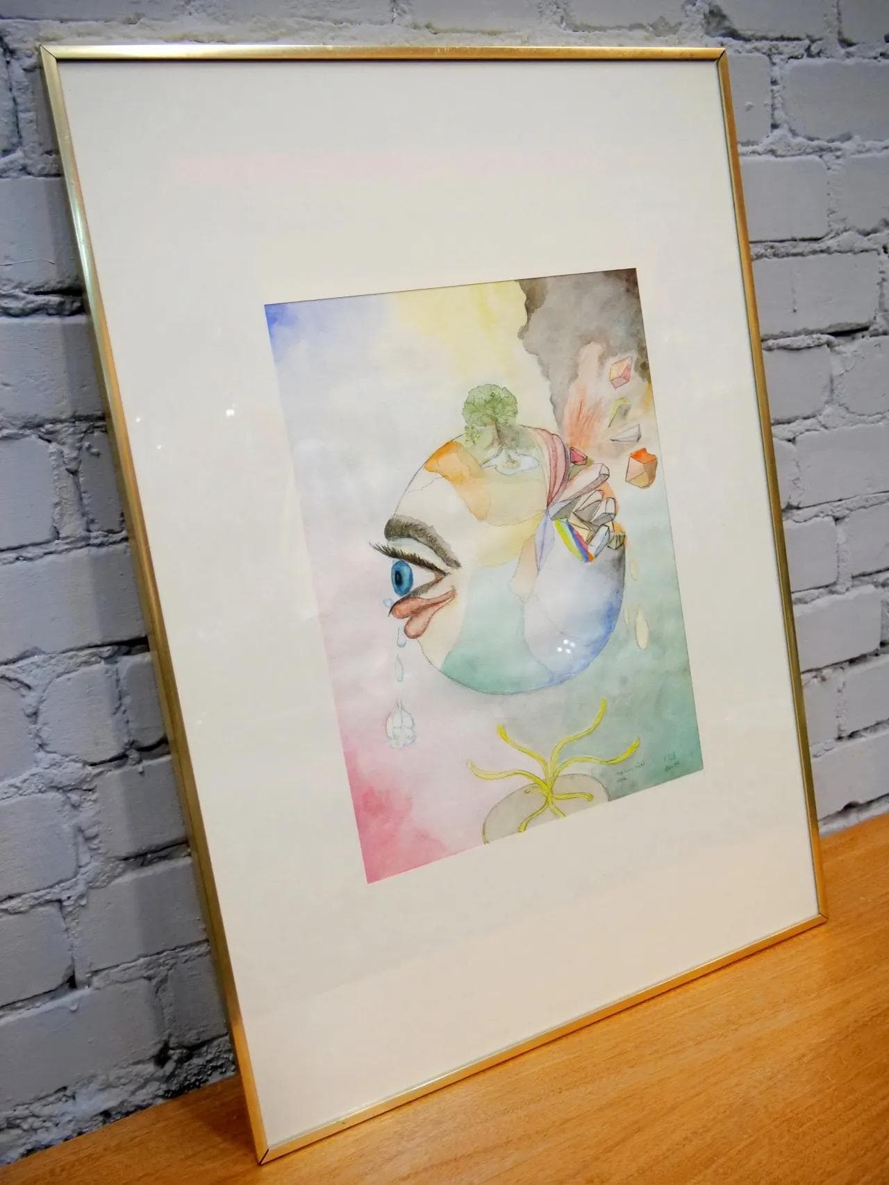 Akwarela abstrakcyjna, multicolor, papier, art. P. Zertz, Niemcy, lata 80. - 18759